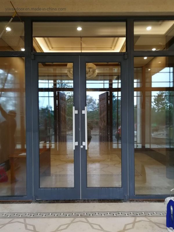 Roestvrij staal aluminium Buiten Double vloer veer automatische swing deuren 72x96 ODM