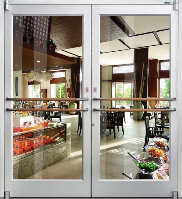 Fabriek Groothandelsprijs Aluminium frame winkelfront Kfc deur vloer lente gehard veiligheid dubbele glazuur