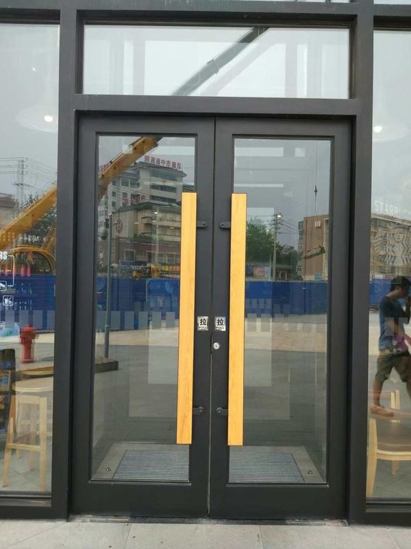 Roestvrij staal aluminium Buiten Double vloer veer automatische swing deuren 72x96 ODM
