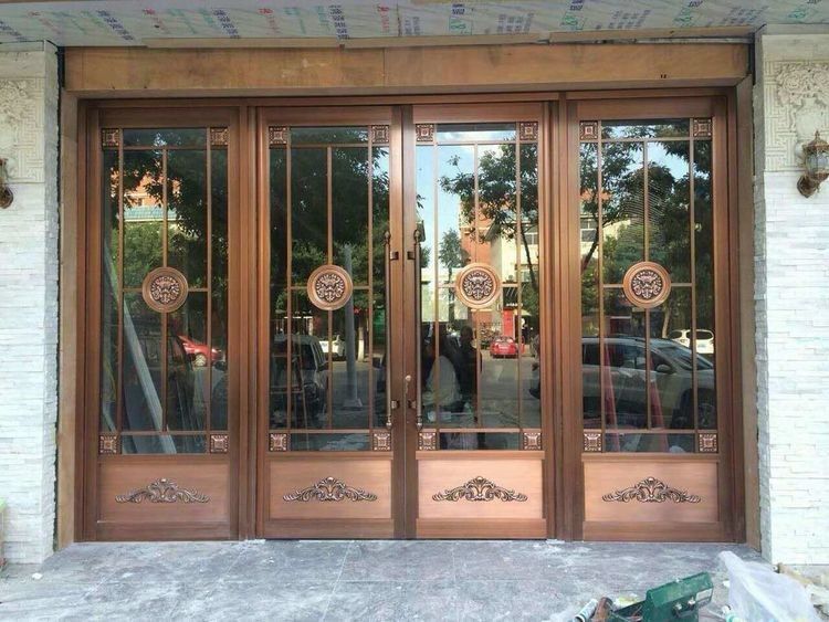 Roestvrij staal aluminium Buiten Double vloer veer automatische swing deuren 72x96 ODM