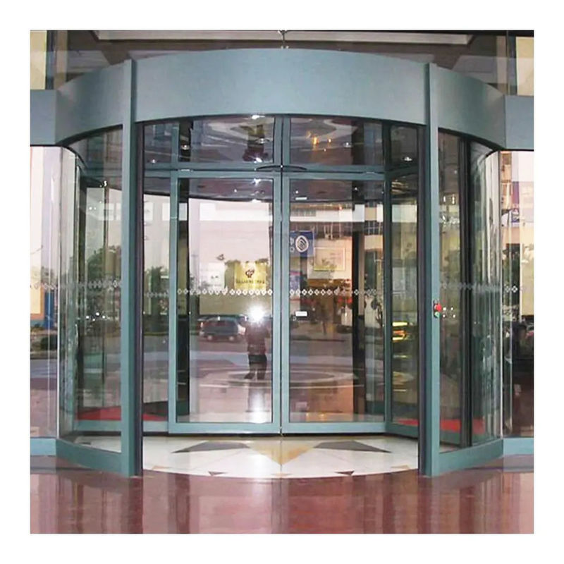 Nieuwe ontwerp aluminium legering automatische draaiglas deuren voor hotel commercieel gebouw